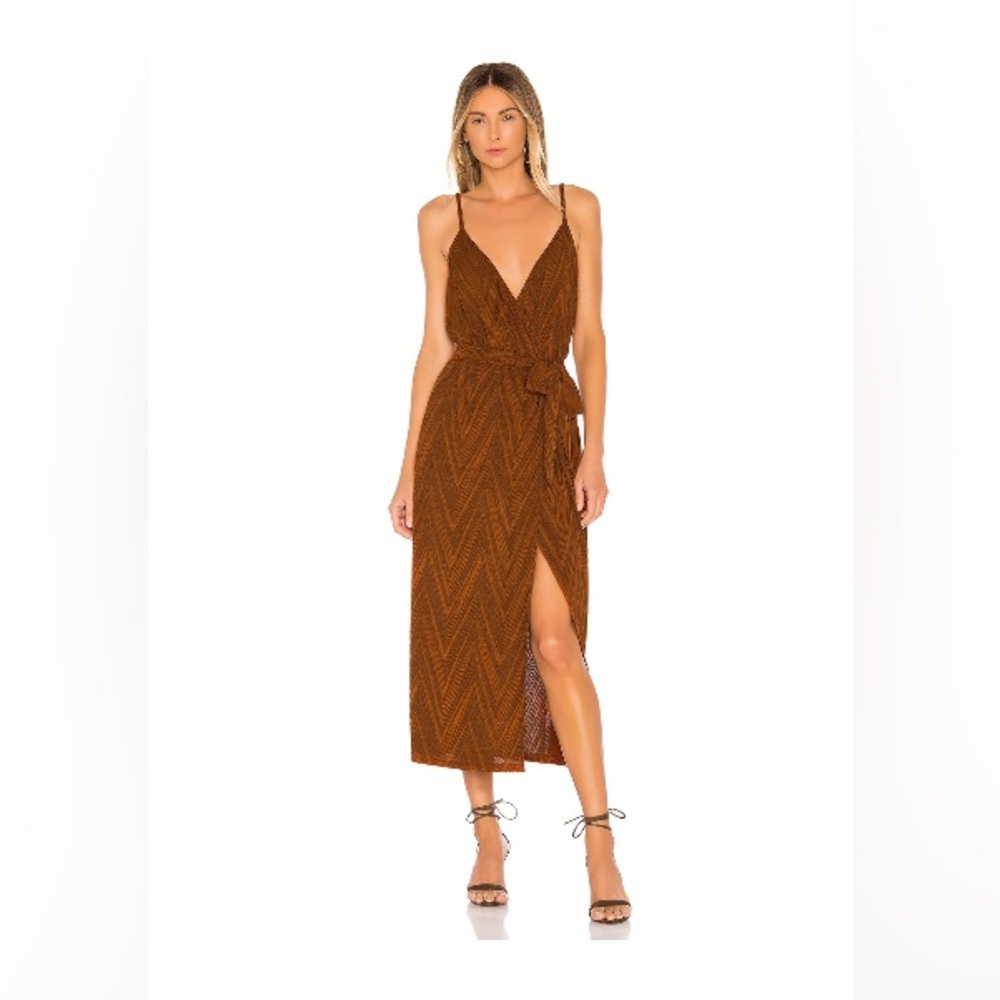 MINKPINK Strappy Wrap Dress - burnt orange